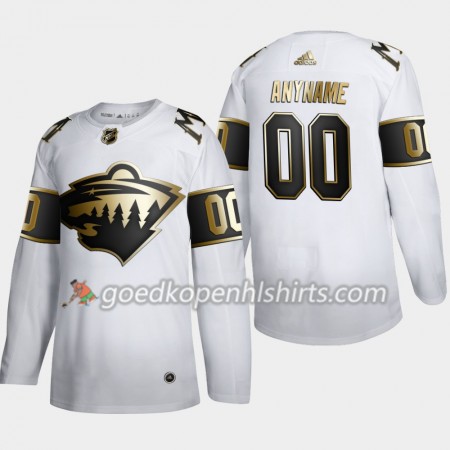 Minnesota Wild Custom Adidas 2019-2020 Golden Edition Wit Authentic Shirt - Mannen